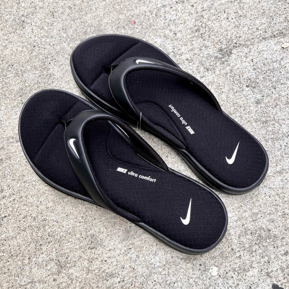 WMNS NIKE ULTRAS COMFORTS 3 THONGS THNG III BLACKS WHITES FOOTBEDS WOMENS - Picture 8 of 9